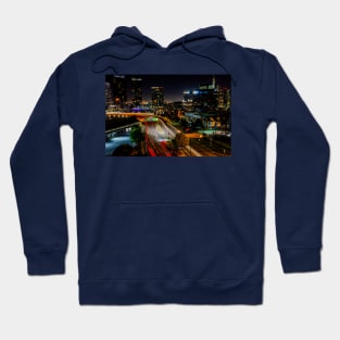 Light Trails at Melbourne Docklands, Victoria, Australia Hoodie